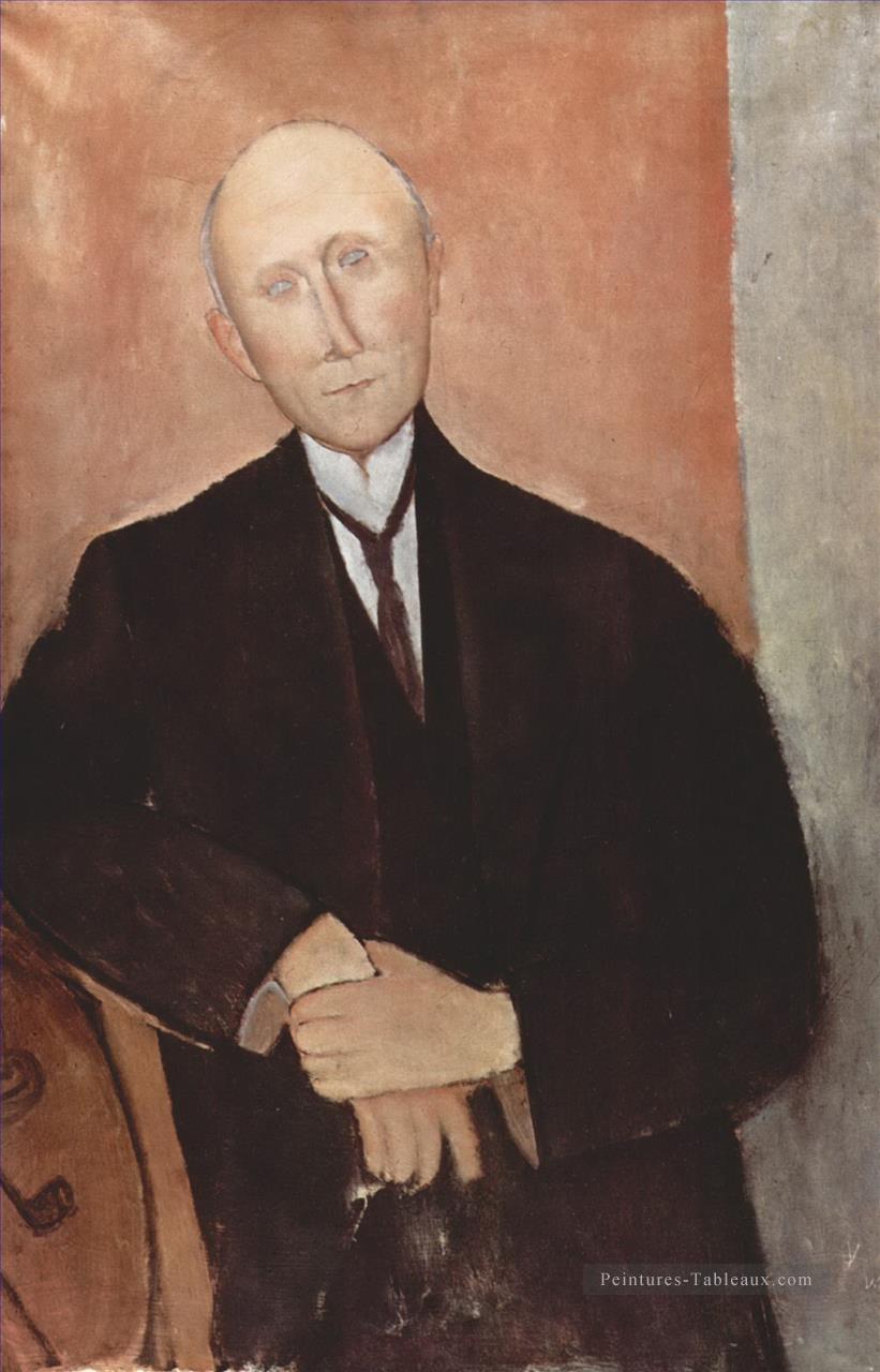 assis homme sur fond orange 1918 Amedeo Modigliani Peintures à l'huile